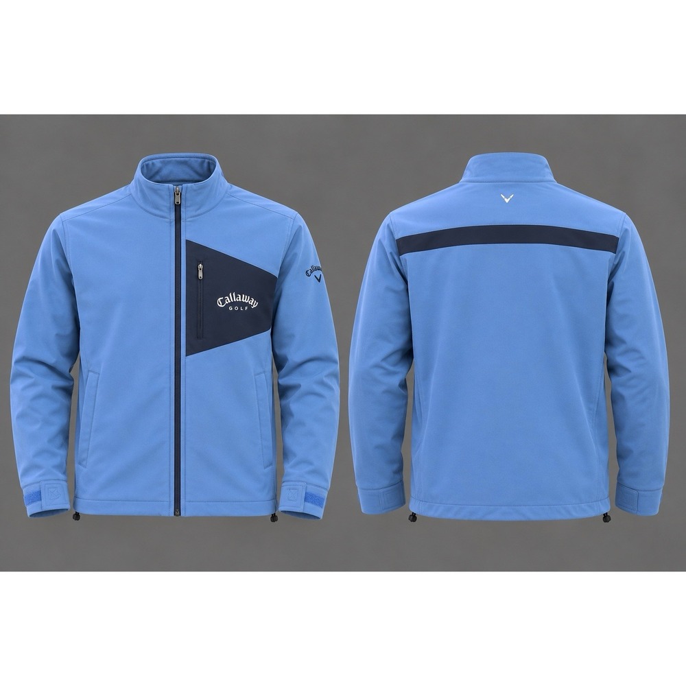 Callaway Weather Series Golf Jacket Men's L blue Full Zip Performance EUC